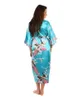 High Fashion White Silk Kimono Robe Toga Chinese Stijl Vrouwen Nachtkleding Lange Sexy Nachthemd Bloemgrootte S M L XL XXL XXXL A-044