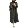 UK Brand new Fashion Automne / Automne Casual Double boutonnage Simple Classique Long Trench-coat avec ceinture Chic Femme coupe-vent 210218