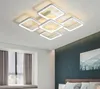 New Modern led Chandelier Lights for Living Room Dining Kitchen Bedroom Home White Rectangle Hanging Ceiling Lamp Lighting252z