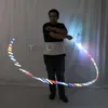 LED Rhythmic Gymnastics Ribbon Colorful Luminous Gym Ribbons Dance Rgb Glow Poi For Belly Hand Props5107328