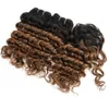Tanie ombre fryzury splot Brazylijskie głębokie fala kręcone włosy 810 cali 3pcsset dla pełnej głowy Remy Human Hair Extensions 166GSET1166965