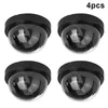 Cameras 4 Pcs Dummy Security CCTV Dome Camera With Flashing Red LED Light Sticker Decals JR Deals