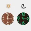 New Wooden Wall Clock Luminous Number Hanging Clocks Quiet Dark Glowing Wall Clocks Modern Watches Decoration for Living Room T200616