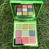 Nueva paleta de maquillaje de 9 colores paleta de sombras de ojos con sombra de ojos de alta calidad brillo de cajas transparentes maquillaje dhl envío gratis