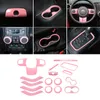 18 Stks Volledige Set Interieur Decoratie Trim Kit Roze Accessoires voor Jeep Wrangler JK 11-17 4DOOR