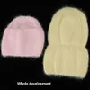 Мода осень зима кролика волосы шапка горячие шапочки повседневные женщины сплошные взрослые кашемировые вязаные Beanie 211229