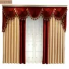 Custom curtain thick luxury shading velvet living room villa yellow red cloth blackout curtain valance tulle panel LJ201224