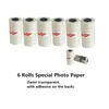 GOOKJPRT 6 ROLLS 10 JAAR GEBRUIK PERIPAGE Semi-transparant thermisch zelfklevend fotopapier voor Paperang-memobirden Photo Printer Supplies