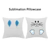 40 * 40cm Påsk Pillowcases Polyester Sublimation Pillowcover Square Rabbit Ears Pillow Case With Book Pocket Throw Sofa Cushion Decor