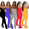 Zooffbb Sexy Bodycon Rompertjes Dames Jumpsuit Zomer Backless Body Overalls One Peice Club Outfits Ruched Stacked Leggings Broek T200509