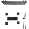 Black Thermostatic Bouch Bouch Black Mather 100x50 cm avec 3 Color Tempet Tempet Changer Spa Spa Massage Shower System