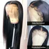 Perruques de cheveux humains avant en dentelle droite pour les femmes noires 28 30 34 36 pouces HD Transparent 13x6 perruque frontale en dentelle brésilienne fermeture perruques 220125