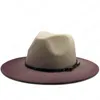 Nya kvinnor män ull vintage trilby filt fedora hatt med bred grim gentleman elegant lutning kungblå för lady vinter jazz caps2256031