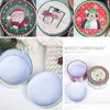 Christmas Gift Candy Ronde Box Santa Claus Sneeuwpop Gedrukt Snoep Opbergdoos Kerstdecoratie Biscuits CANS Festivalbenodigdheden BH1678 TQQ