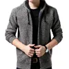 Autumn Winter Jacket Men Sweater Warm Cashmere Wool Zipper Cardigan Coat Dress Casual Knitwear Male Clothes 201104