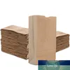 100 pcs descartáveis ​​de couro amarelo quadrado saco de papel de papel pão parafuso bolsa de embalagem saco de papel kraft marrom