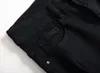 Mens Jeans Retro Black Pants Stretch Hole Ripped Slim Fit High Quality Fashion Casual Denim Trousers