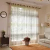 Curtain & Drapes Yvonicky Golden Floral Tulle Curtains Modern Sheer For Living Room Bedroom Voile Window Drapes1