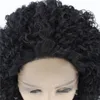 HD Şeffaf Tam Sentetik Dantel Ön Peruk Siyah Afro Kinky Kıvırcık Simülasyon İnsan Saç Lacefront Peruk 14 ~ 26 inç 181120-1