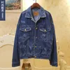 Nowa kurtka dla kobiet w stylu vintage jesienna zima duże kurtki dżinsowe umyte niebieskie dżinsowe płaszcz z kołnierzem obiadowym bombowcem 201106