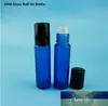 50pcs / Lot Promotiion 10ml de vidro frasco de petróleo essencial 1 / 3oz Roll on Women Cosmetic pequeno recipiente recarregáveis ​​Preto Package Cap