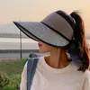 Handmade Woven Summer Beach Sun Hat Adjustable Resort Wide Brim Hats Caps without top for Women Gift