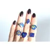 Band Plant Torked Flower Cut Mood Rings 36 Pieces/Lot With Jewely Box Bulk Crystal Smycken Partihandel