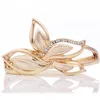 NEUE Afrikanische Perlen Schmuck Set Gold Farbe Klar Österreichischen Kristall Frauen Hochzeit Halskette Armband Ohrring Ring 201222