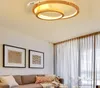 Nordique en bois LED plafonnier moderne salon chambre lampe personnalité créative ronde led plafonnier
