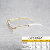 Vintage blanc noir buffle Buffle Lunettes de soleil Hommes Round Natura Wood Eyewear pour Woemn Outdoor Verres transparentes Cadre OCULOS Shades VIP8723061