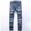 Azul azul/preto destruído mass slim jeans reto de jeans skinny casual homens longos rasgados jeansnz01
