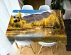 Bordsduk 3d bordsdukskog naturliga landskap mönster tvättbar bomull tjockna rektangulär och rund bröllop
