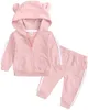 Vêtements pour enfants bébé filles 2 pièces tenue ensemble infantile fleur à capuche + pantalon à fleurs survêtement enfants vêtements