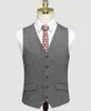 2021 Mörkgrå brudgum västar Wool Groomsmen Vest Slim Fit Mens Dress Aque Suit Prom Wedding Party Waistcoat Cheap209s