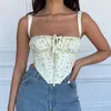 Newasia Black Floral Corset Women Women Summer Summer Sexy Backless Backled Lace Up Crop Top Party Casual Wear Prairie Chic Tops 2020 Novo