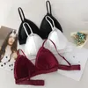 Women Lingeries Sexy Deep V French Style Soft Women Bras Back/Front Clasp Lace Lightweight Breathable Underwear