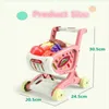 Children's Simulation Shopping Cart Trolley Toy Cutting Fruits and Vegetables Supermarket Shopping Plastic Play House Toy Set LJ201211