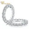 Wong chuva 100 925 prata esterlina corte redondo criado moissanite pedra preciosa anel de noivado aliança de casamento jóias finas inteiras y01221480309
