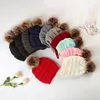 Women Beanies hat Winter Crochet Hats Casual Outdoor Hat Solid Ribbed Beanie with Pom Cap CNY852
