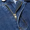 Тигр замок 100% хлопок летние мужчины классические синие джинсы прямые длинные джинсовые брюки среднего возраста мужские качества легкие джинсы 201128