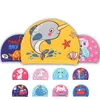 Cuffia da bagno per bambini Cappello per bambini Tessuto per bambini Lycra 3Y-12Y automobili animali disegni di cartoni animati colorati 2054 T2