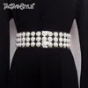 Twtyle 진주 벨트 여성 다이아몬드 패치 워크 투명 넓은 벨트 여름 패션 하라주쿠 Cummerbunds 액세서리 220224