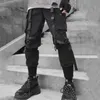 男性用のジョガーカーゴパンツカジュアルヒップホップヒットカラーポケットオスのズボンスウェットパンツストリートウェアリボンテックウェアパンツ201109
