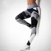 Leggings con stampa a rete Leggings fitness per donna Leggins sportivi da allenamento Elastic Slim Pantaloni bianchi neri Pantaloni Fitness 201203
