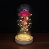 Gold Foil Plated Rose glass cover Christmas decorative lamp Simulation of immortal flower handicraft luminous creative ornaments T2I51644