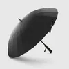 Merk Regen Paraplu Men Kwaliteit 24K Sterke winddichte glasvezel frame houten lange handgreep paraplu dames parapluie T200117