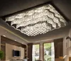 Fabrika doğrudan kristal tavan lambası dikdörtgen oturma odası lamba tel kesim led tavan lambası yatak odası ev aydınlatma