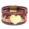 Tennis WELLMORE Leather Bracelets For Women 2021 Fashion Heart & Bangles Elegant Multilayer Wide Wrap Bracelet Jewelry1