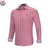 2021 New Hombres Color Sólido Casual Vestido Camisa de manga larga Botón de manga larga Down Business Classic Llanda Camisetas Soft Tops Mens Shirt