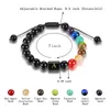 Bracelet personnalisé avec lettres 7 Chakra, pierre tissée, huile essentielle, réglable, en pierre naturelle, vente en gros, A-Z